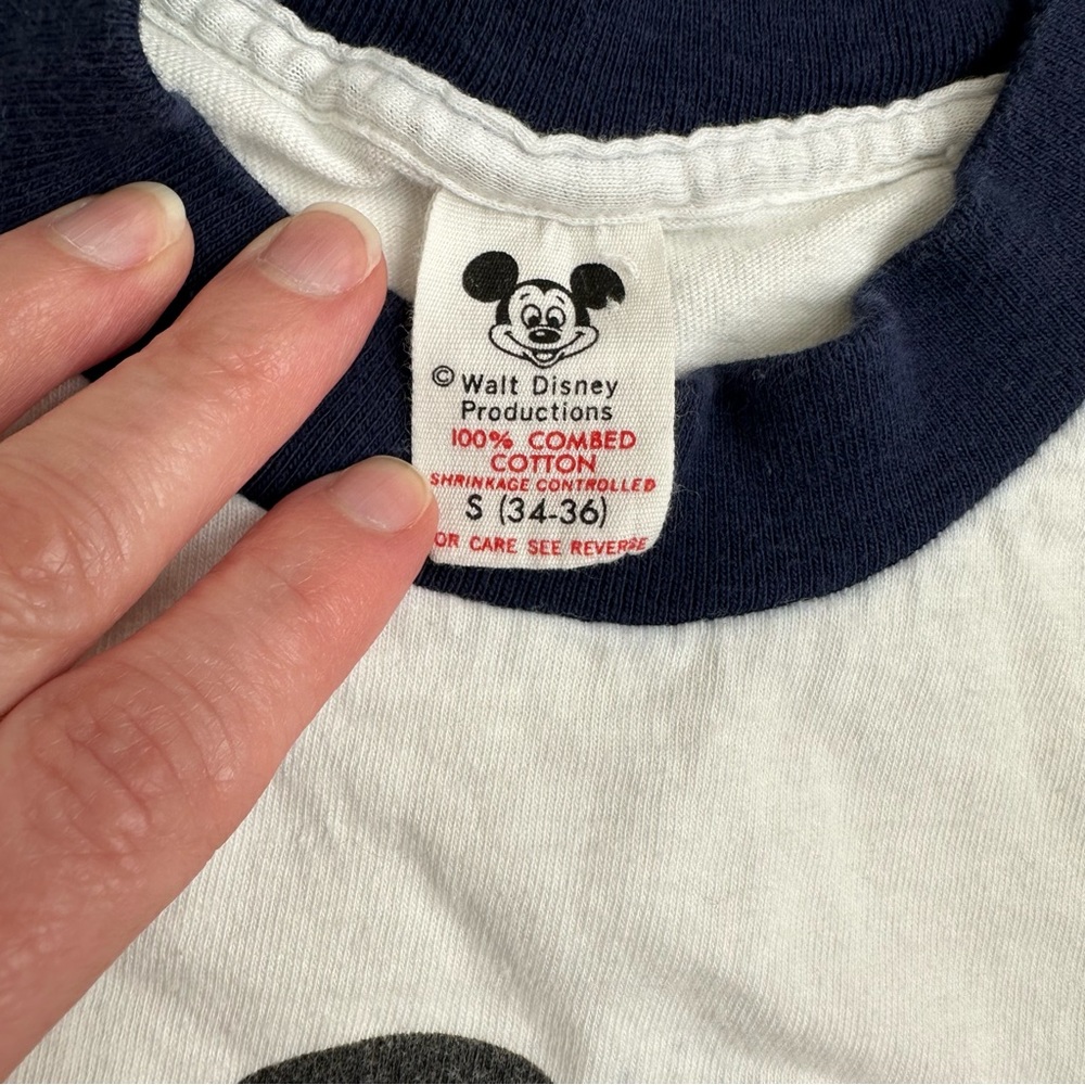 Vintage Mickey Mouse Ringer Tee T-Shirt S 34-36 - Picture 4 of 9